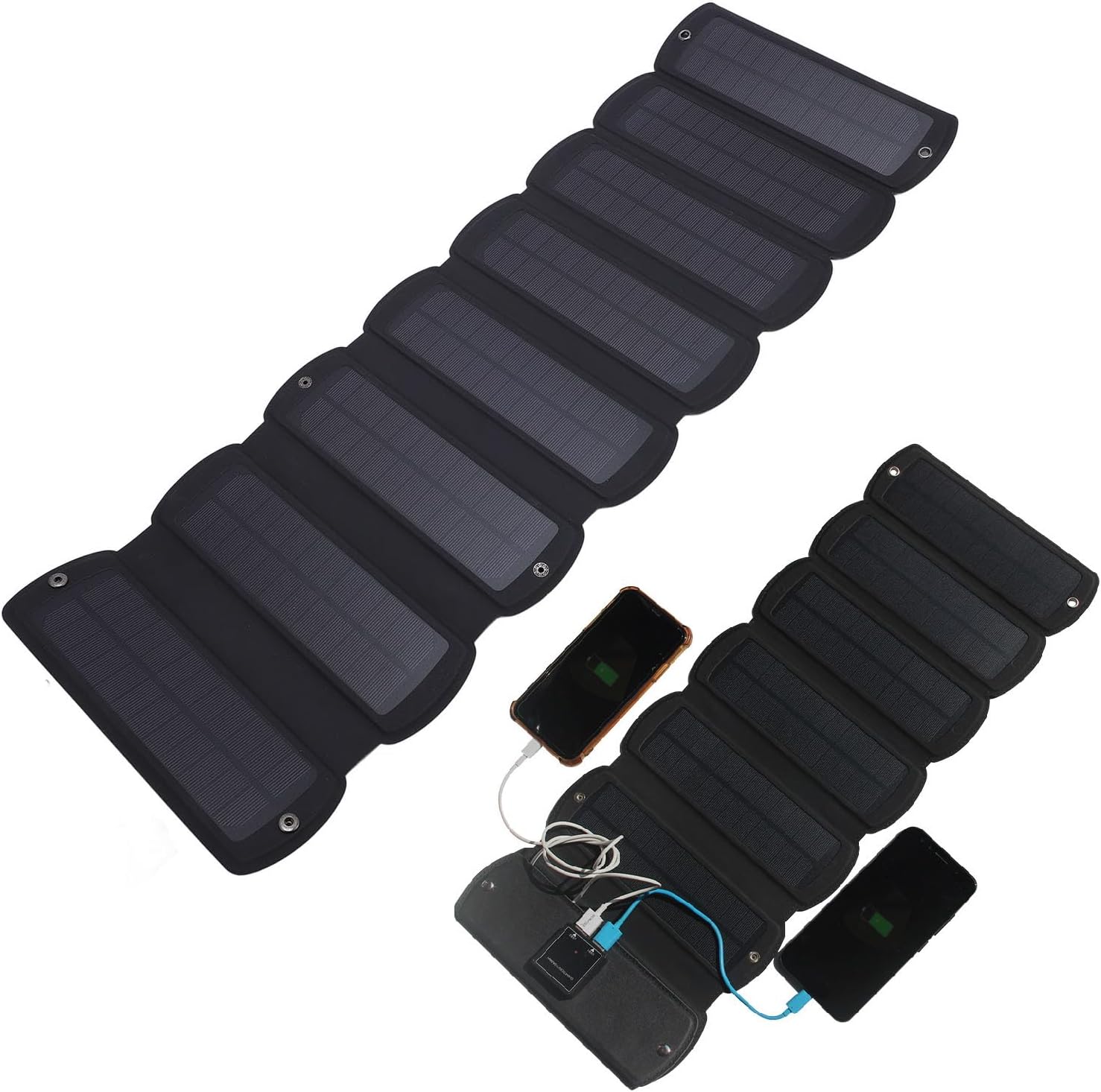 Folding Solar Panel Monocrystalline 32W Portable Solar Charger with 2 USB Output for Outdoor Camping Hiking Travel Emergency Power Supply