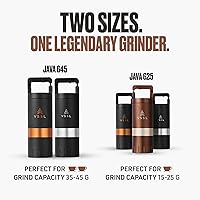 Vista 8 de VSSL Java G25 Manual Coffee Grinder Coffee for Camping Bean Grinder Travel Pour Over Stainless Steel Conical Burr ~ 25 Gram Capacity