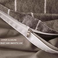 Vista 7 de Nanko Juego de Funda de Edredón de Cuadrícula Individual, 2 Piezas 1200 TC Microfibra de Lujo Funda de Edredón de Plumón con Cierre de Cremallera