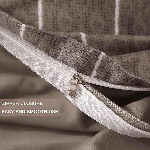 Miniatura 7 de Nanko Juego de funda de edredón de tamaño individual, estampado floral rosa y blanco, funda de edredón de microfibra suave con cremallera, diseño