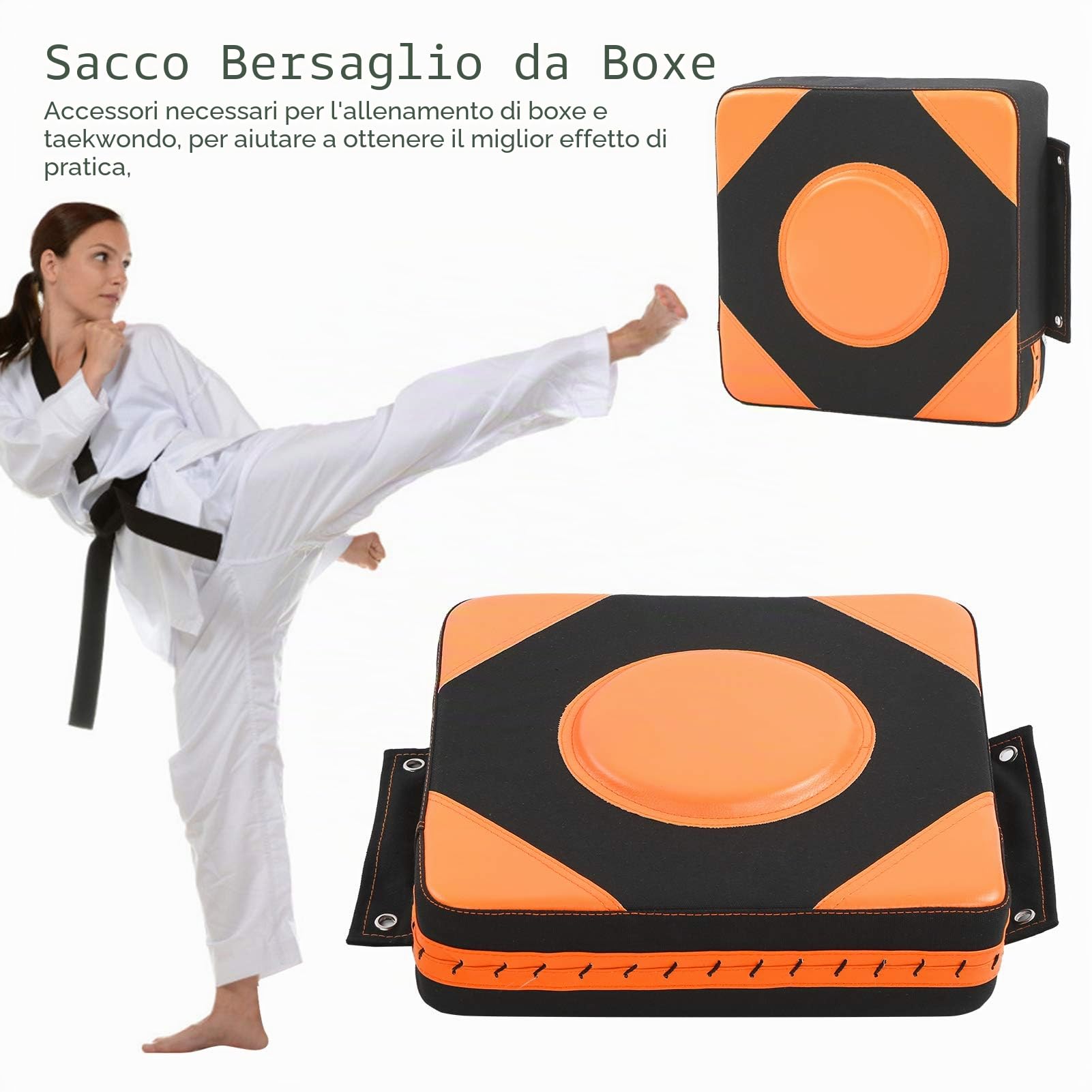 Brrnoo Sacco da Boxe, Sacco da Boxe per Pugni a Muro, più Spesso Resistente all'Usura per l'allenamento Quotidiano a casa Pratica di Boxe Taekwondo(Arancio Nero)