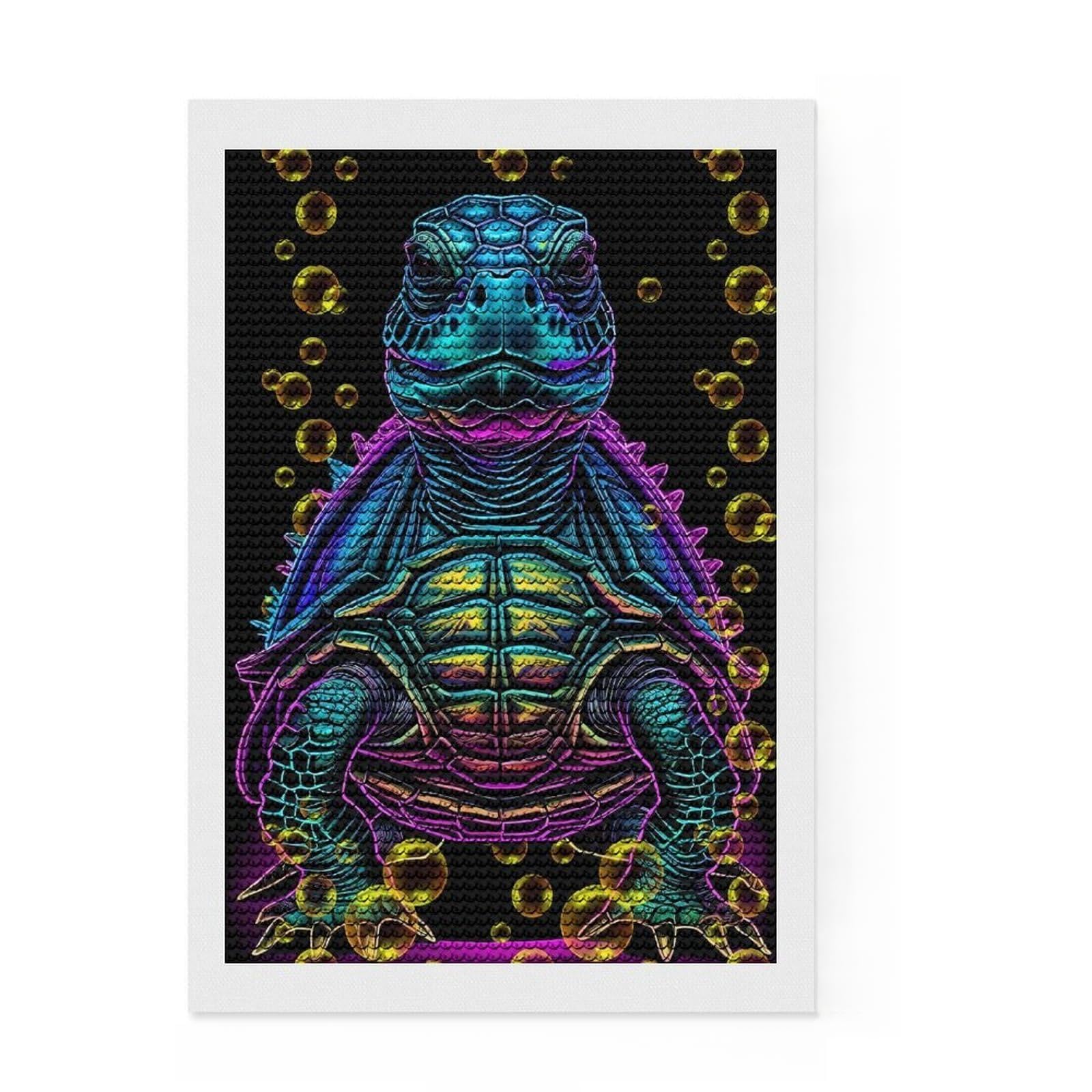 Junmoney Master Roshi Turtle Round Drill Diamond Painting 8"x12", Cute Room Decor, Relaxing DIY, with Tool Kit, Thoughtful Present