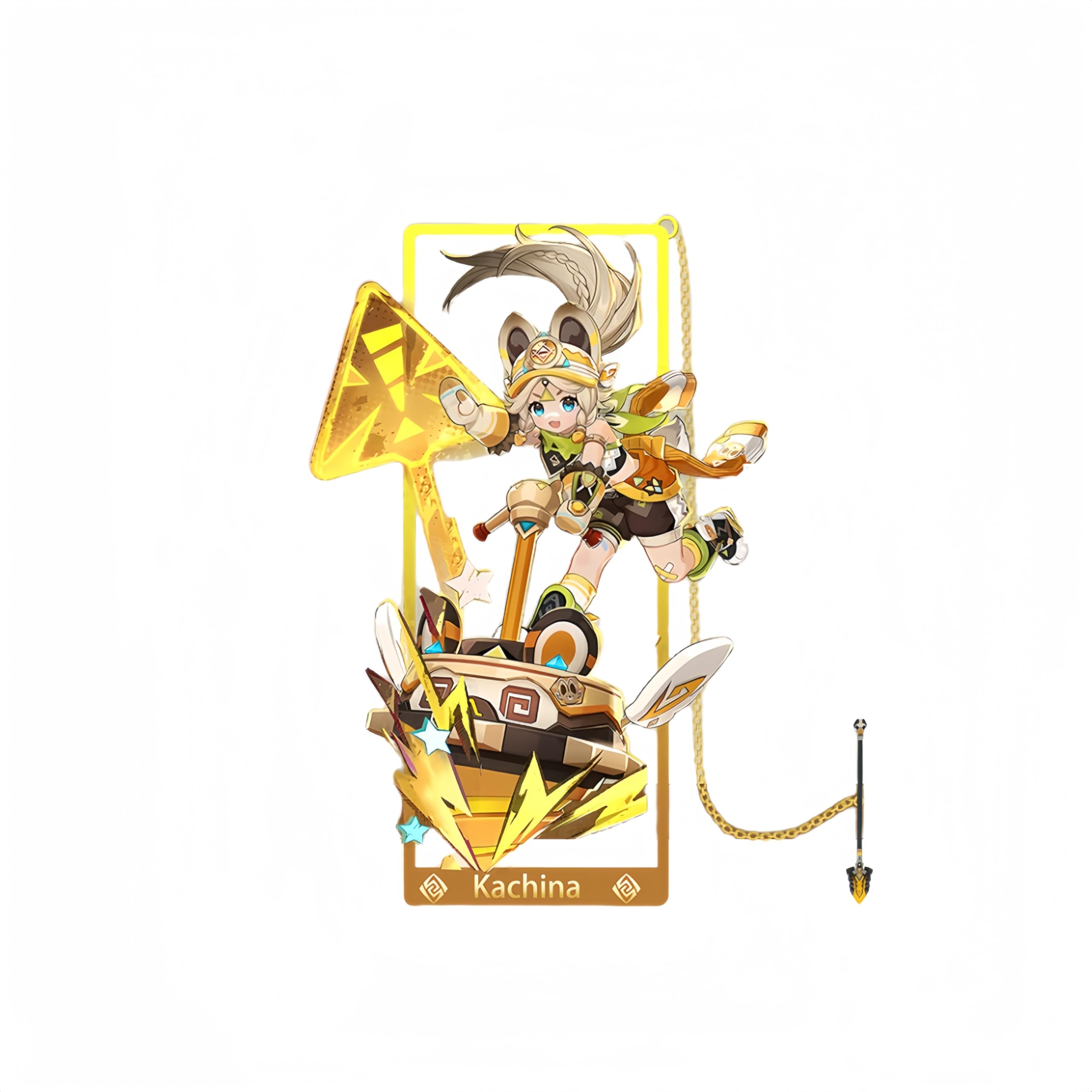 1PC Genshin Impact Natlan Characters Metal Bookmark Game Bookmark with Chain for Game Fans (Kachina) โ image 1