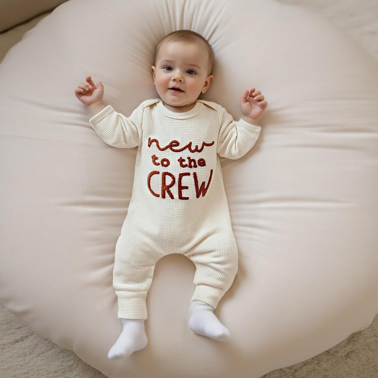 allshope Newborn Baby Boy Fall Outfit Romper Mama Mini Embroidery Long Sleeve Crew Neck Jumpsuit Bodysuit Infant Clothes - Image 5