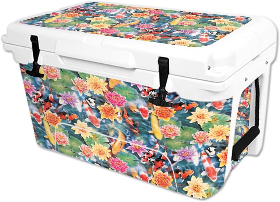 MightySkins Skin Compatible with RTIC 45 qt Cooler (2016) – Koi Pond | Protective, Durable, and Unique Vinyl Decal wrap Cover | Easy to Apply, Remove, and Change Styles | Made in The USA