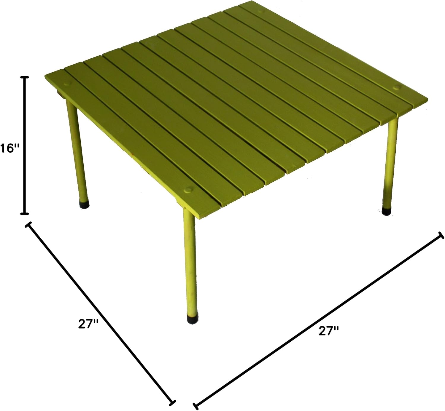 A2716G Low Aluminum Portable Table with Carrying Bag, Green