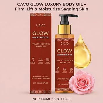 Cavo Glow Body Oil, Cavo Glow Luxury Body Oil Firms Lift, Firming Body Oils for Women, After Shower Hydration That Plumps, Fast Absorbing, Tightens & Plumps Full Body (1PCS)
