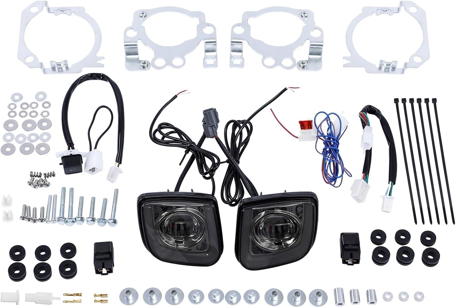 Rectangular LED Fog Light Kit Compatible With GoldWing GL1800 2012-2017 F6B 2013-2017 Motorcycle Turn Signal Driving Light(Smoke lens)