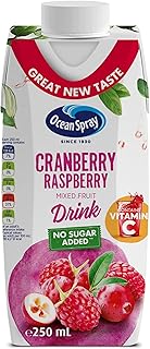 Cranberry Raspberry Mixed Fruit Drink No Sugar Added, 250ml, Contains Vitamin C