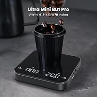 Vista 2 de Báscula Mini de Café Maestri House con Temporizador, Báscula de Espresso Recargable USB-C, Báscula Precisa de 2kg/0.1g para Espresso y Café