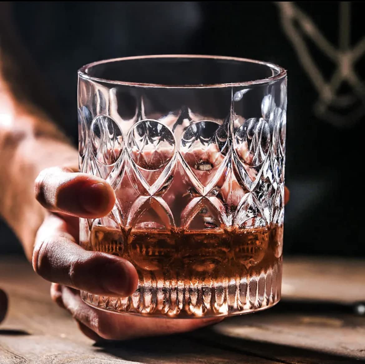 Blue Coral Whiskey Glasses 360ml Set Of 6 For Scotch Whisky Bourbon Cocktails RUM Durable Fashion Whiskey Glass Transparent Crystal Party Glass