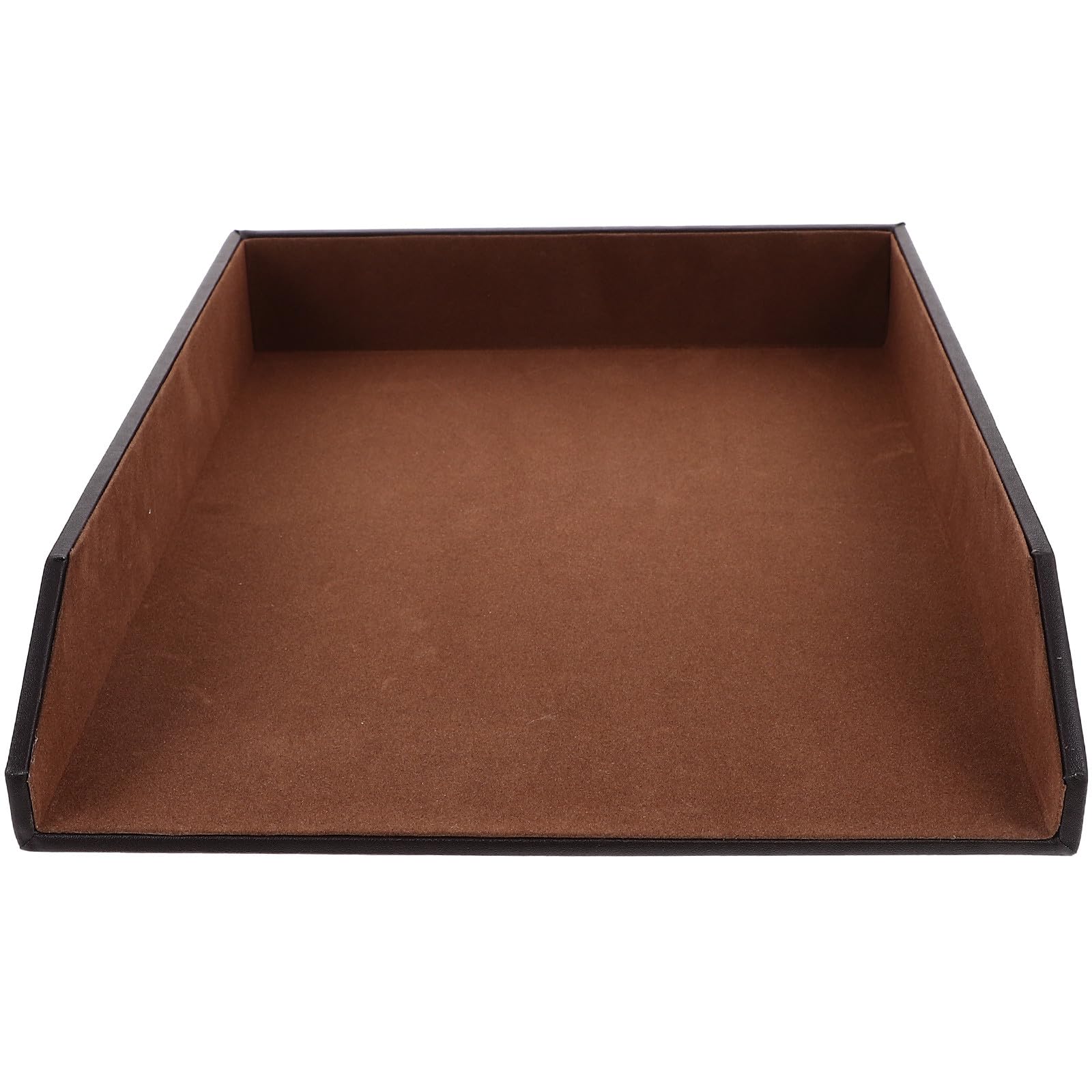 PACKOVE Bandeja de Almacenamiento de Papel A4 Color Café, Bandeja de Archivo Sola Capa, Organizador de Documentos para Escritorio Oficina y Hogar, Soporte Práctico para Cartas y Archivos