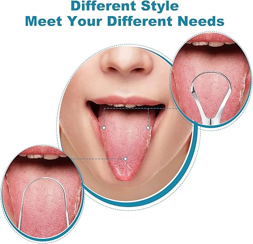 Miniatura 6 de 3 raspadores de lengua de metal, raspadores de lengua para adultos, raspadores de lengua de acero inoxidable, raspadores de lengua portátiles. YLYL