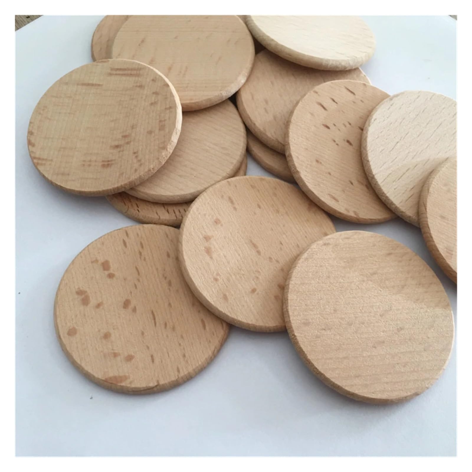 Unfinished Wood 200 rodajas redondas de madera sin tratar for proyectos manualidades DIY. Láminas contrachapada for(38MM_3.0MM)