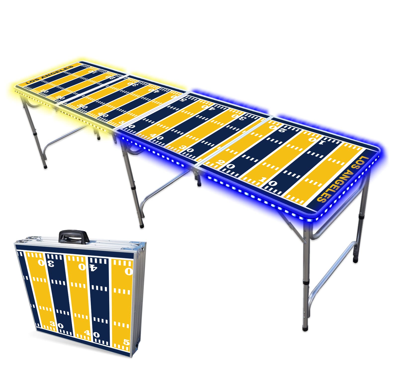 8-Foot Professional Beer Pong Table w/LED Lights - Los Angeles C Football Field