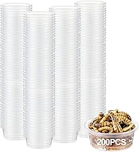 ANCKNE 200 pcs 0.5oz Crested Gecko Food and Water Feeding Cups | Reptile Feeder Bowls | for Lizard and Other Small Pet Ledge Accessories Supplies