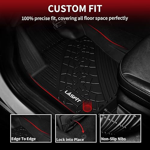 Miniatura 10 de LASFIT Alfombrillas aptas para Jeep Grand Cherokee 2022 2023, solo 5 asientos (no son compatibles con Gand Cherokee L) para todo tipo de clima,