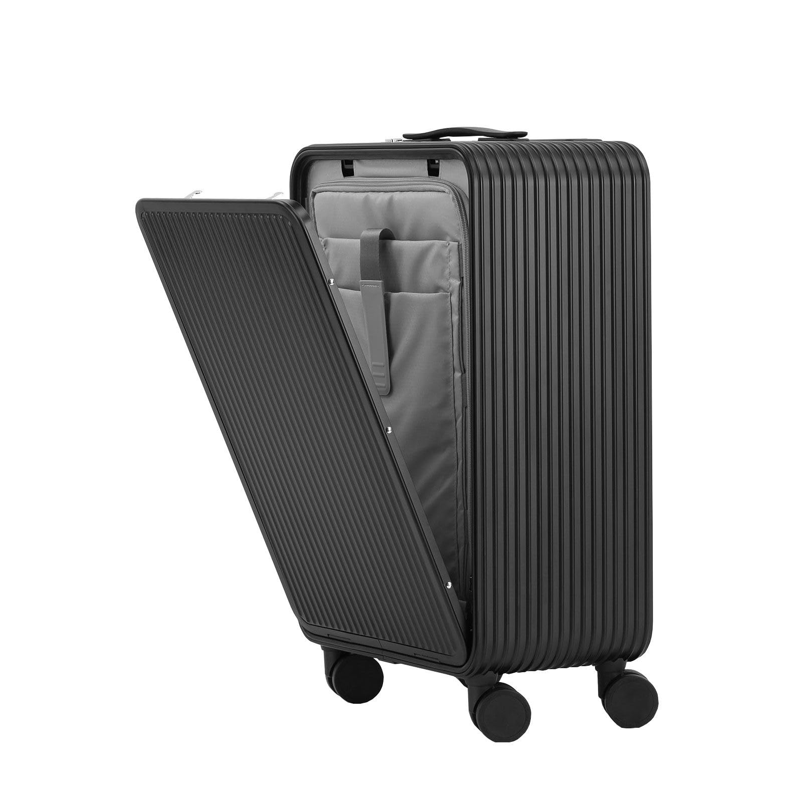 LEOVEN LS-0760 Nowoczesna walizka aluminiowa z pogrubioną podszewką, wiele kieszeni, aluminiowy uchwyt teleskopowy, zamek celny TSA, ciche podwójne kółka obrotowe 360°