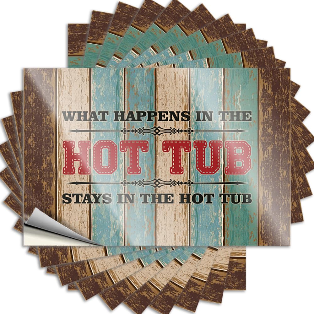 Cool Decal, Front Yard Decor Case What Happens in The Hot Tub Stays in The Hot Tub | Funny Quote Billiard Decals(12X18CM)