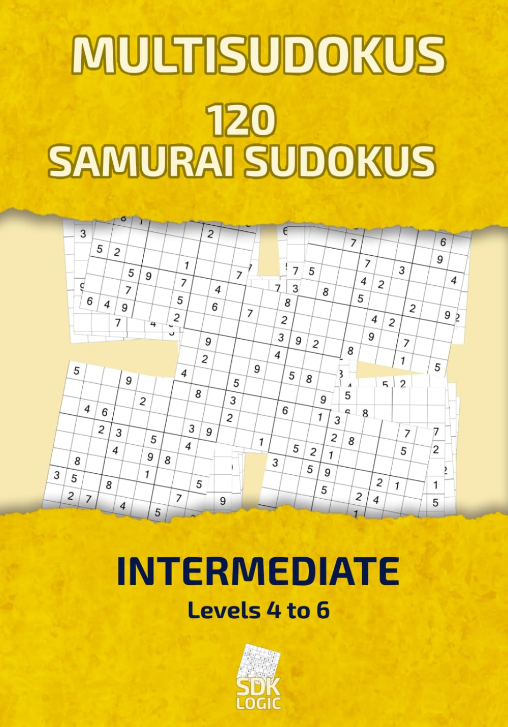 Multisudokus | 120 Medium Samurai Sudoku Puzzles for Intermediate Players | Levels 4-6 Difficulty