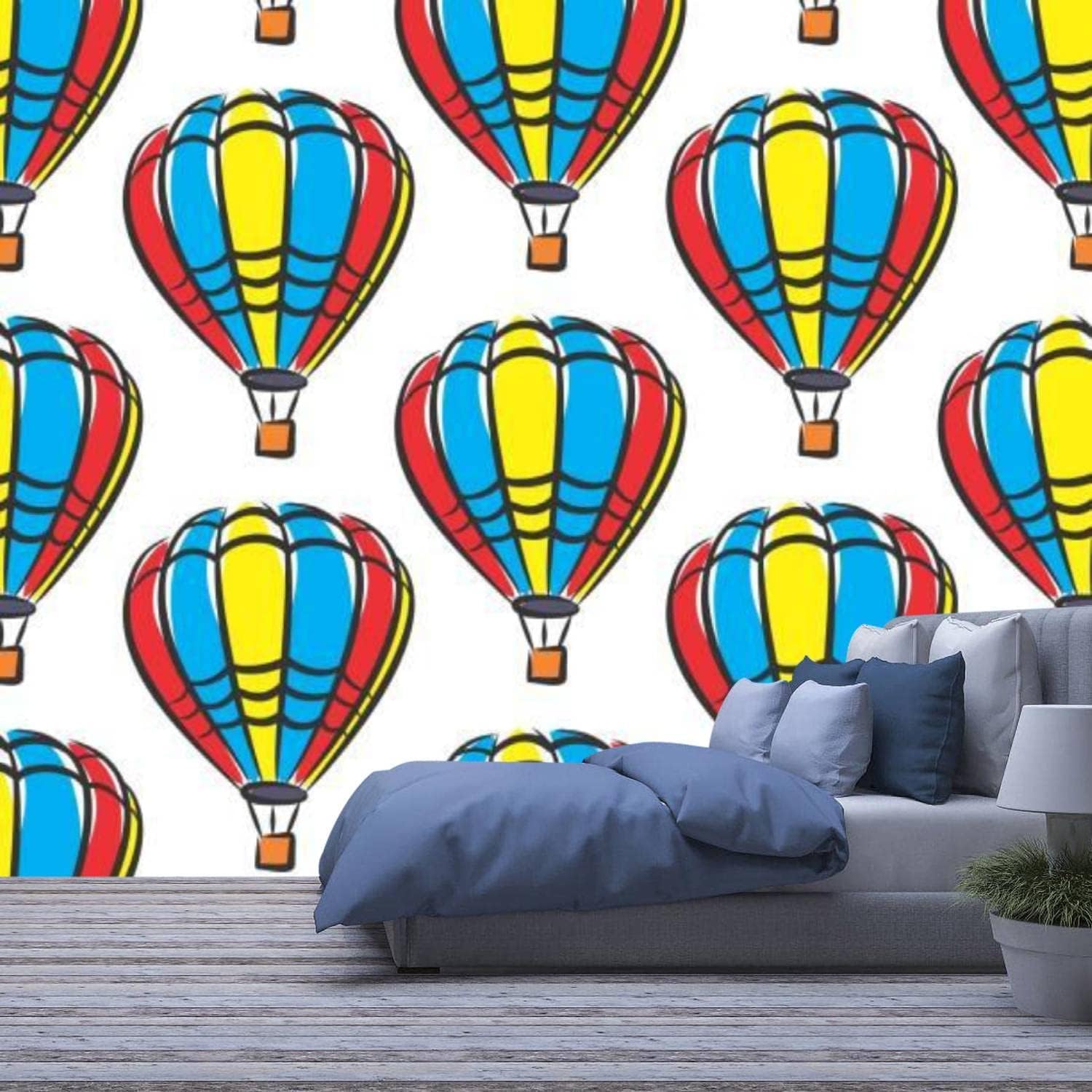 Papier Peint Mural Effet 3D Montgolfière : Rénovez la Chambre sans Abîmer vos Murs