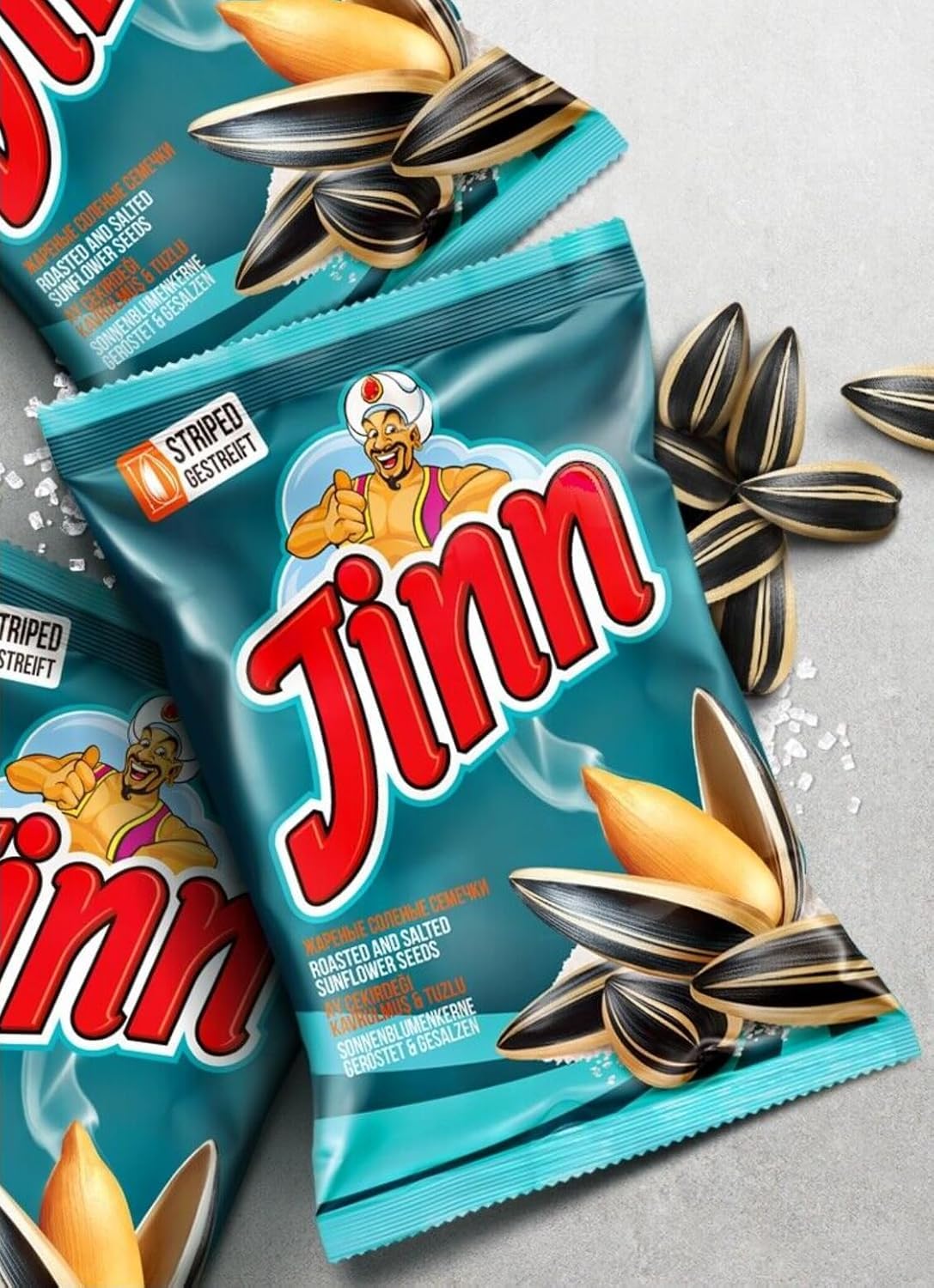 Jinn Geröstete Sonnenblumenkerne mit Schale 250g 10 Stück Gesalzen