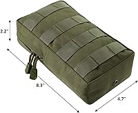 Vista 3 de Paquete de 2 bolsas Molle – Bolsa táctica compacta resistente al agua EDC bolsa pequeña de utilidad