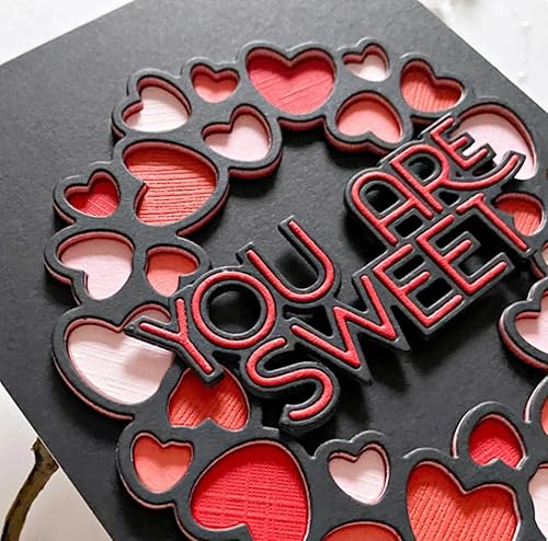 Miniatura 7 de Marco de palabras de San Valentín, troquelado de metal, con texto en inglés "You are Sweet Valentine", con texto en inglés "You are Sweet