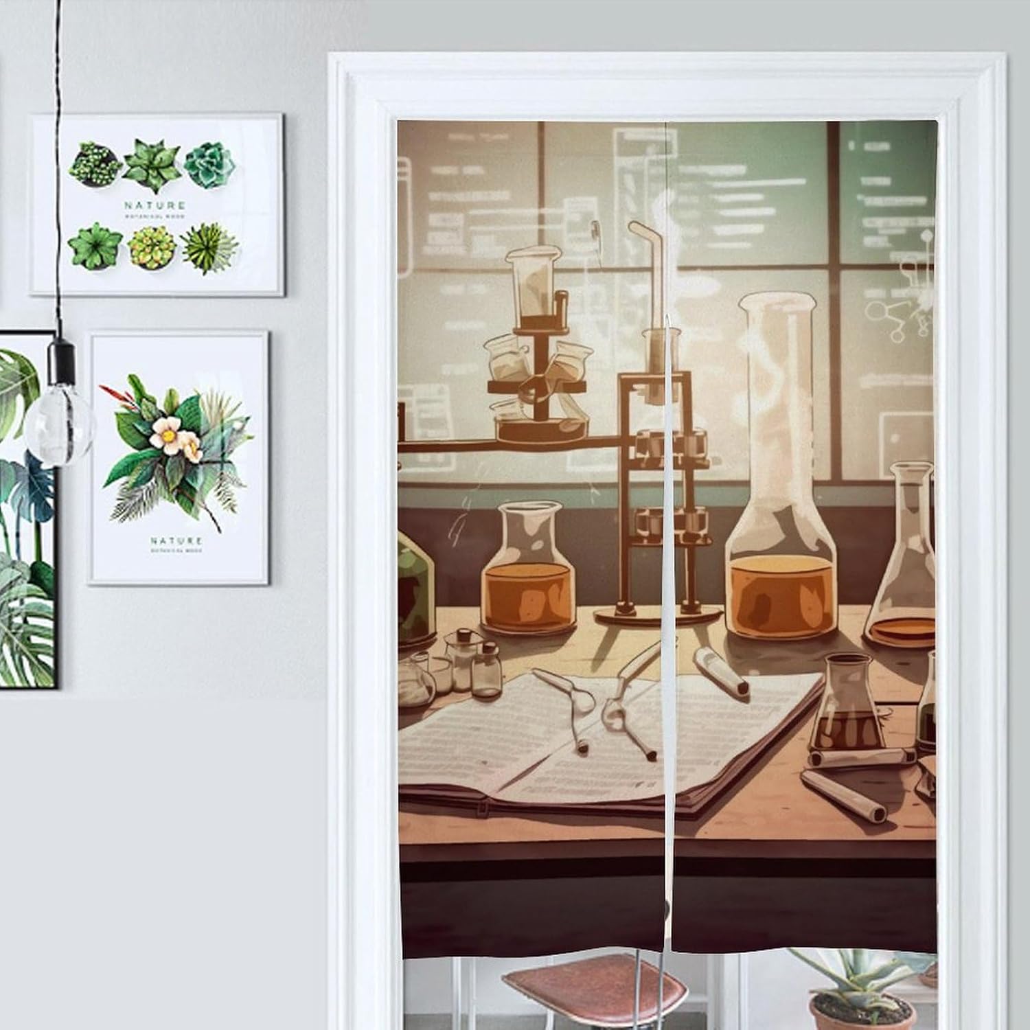 Door Curtain Chemistry Lab Doorway Curtains Temporary Door Cover Warm in Winter and Cool in Summer Decoration Background Banner Door Window Kit for Doorway Privacy 86x143cm