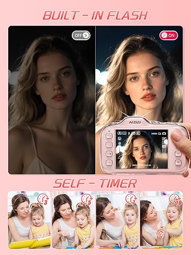 Miniatura 8 de Cámara digital True 4K de 64 MP con enfoque automático de zoom de 16X, cámara de vlogging para principiantes con tarjeta de 32 GB, modo belleza,