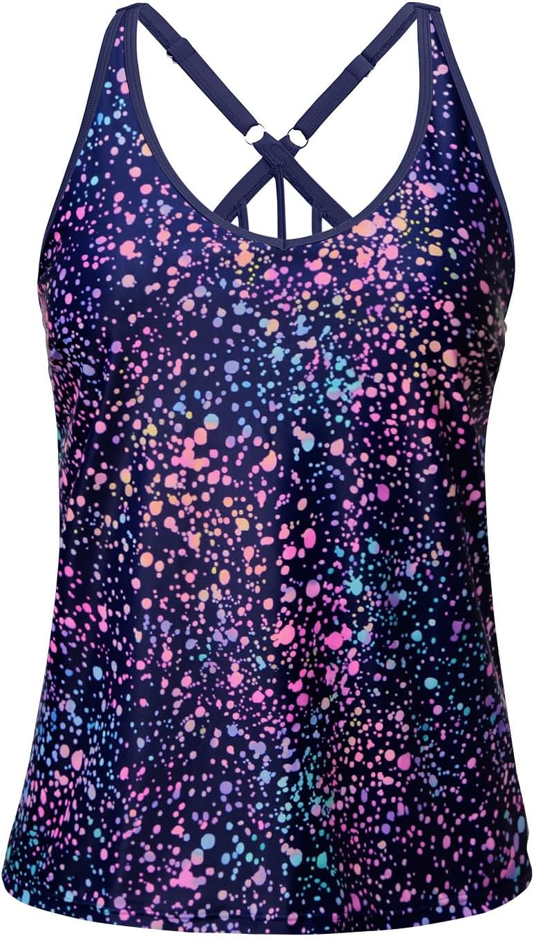 Yonique Womens Tankini Top Only Athletic Swim Top Modest Tankini Swimsuit No Bottom - Image 3