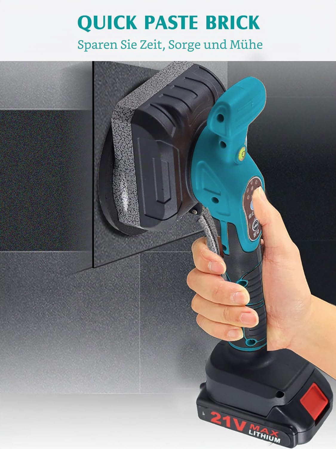 Akku Fliesenrüttler - Wiederaufladbare Fliesenleger Vibrationsgerät mit 16cm Saugnapf für Makita 21V, Professionelles Fliesenverlegemaschine Fliesenlegerwerkzeuge für 0,6-1.2m Fliesen(ohne Akkus)
