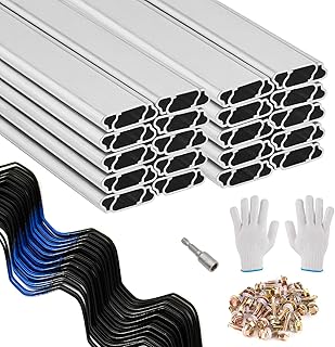40-Pack 3.28-Foot Greenhouse Wiggle Spring Wire & Lock Channel Kit | PVC-Coated Spring & Aluminum Channels | Poly Film/Shade Cloth Attachment System | Includes 100 Self Tapping Screws and Driver