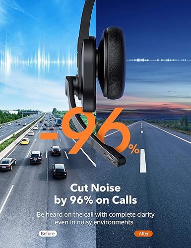 Miniatura 3 de TaoTronics Auriculares Bluetooth de camionero con micrófono, auriculares de teléfono celular inalámbrico Cancelación de ruido Cancelación de ruido,