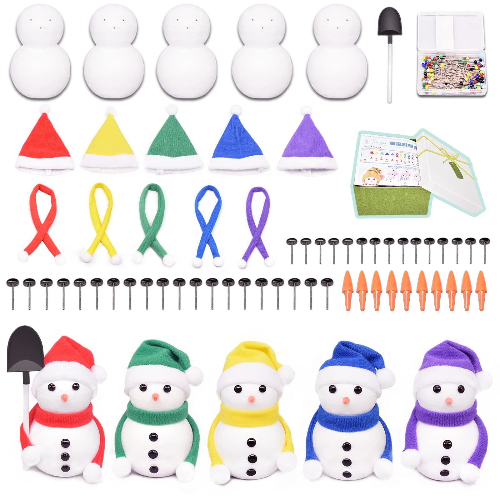 Amazon | MengMeng 5個セット DIYクリスマス雪だるまキット