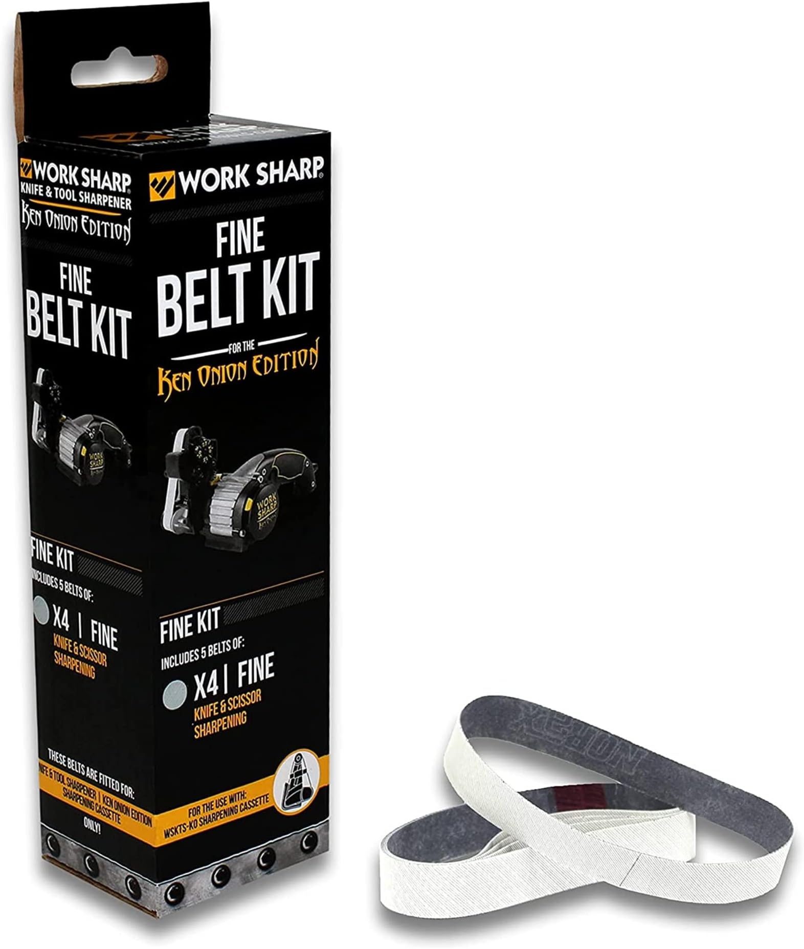 WORK SHARP & Ken Onion Edition Knife and Tool Belt Kit โ WSSAKO81120 Blade Grinder Attachment with Fine Grit Belt Kit โ Knife & Tool Sharpener Replacement Belt Kit
