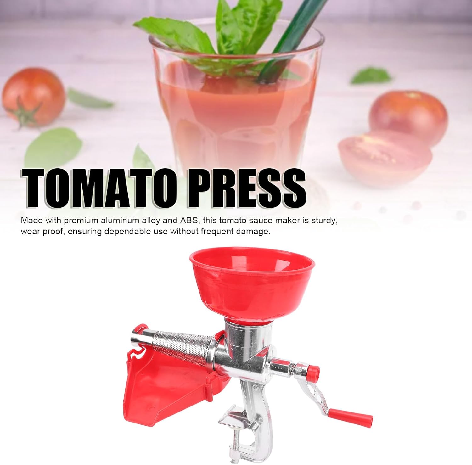 Yosoo Health Gear Manual Tomato Strainer Aluminum Alloy Multipurpose Sauce Maker Food Mill Passata Separates Pulp From Seeds Skin Suction Cup Base Press Easily For Vegetables Ginger Fruits