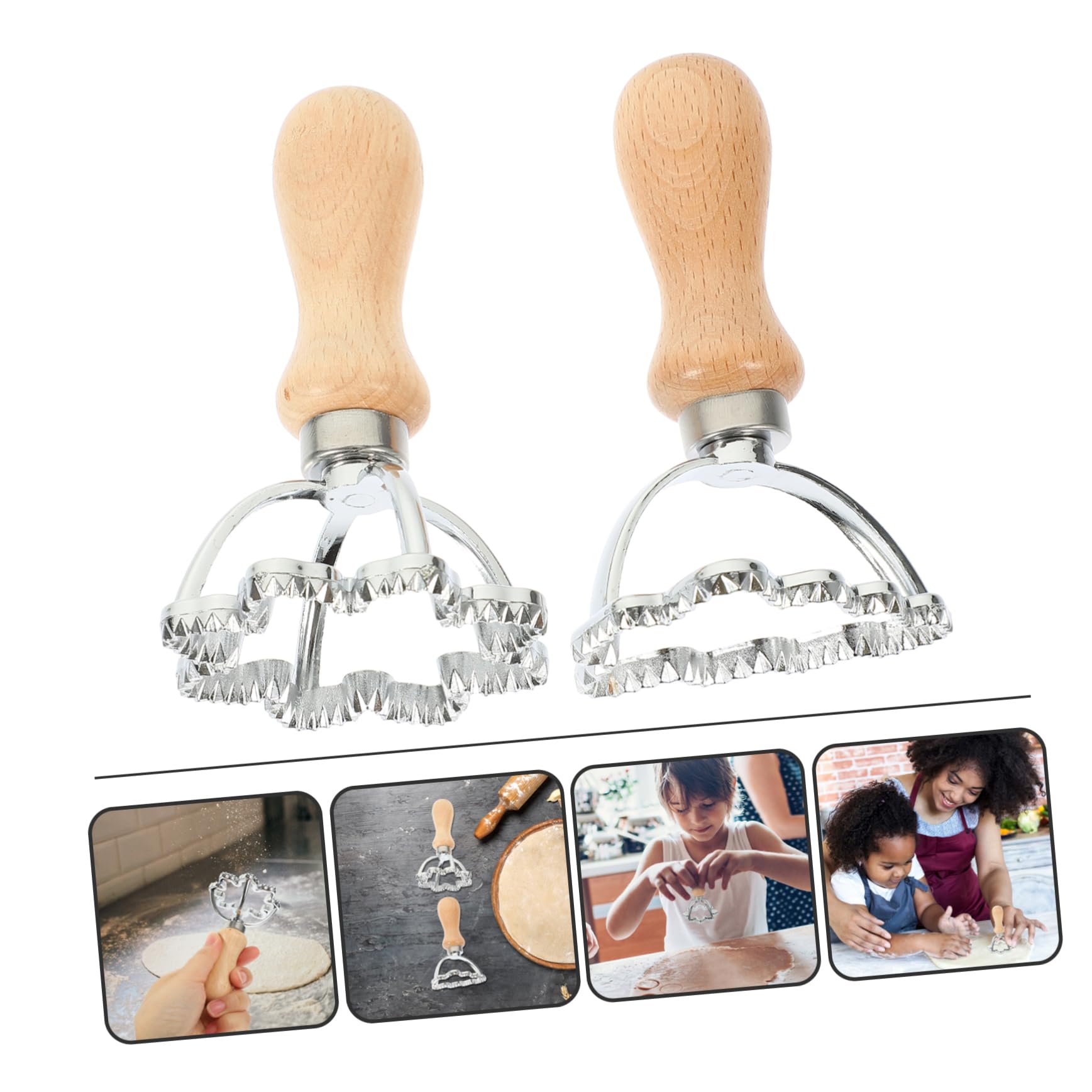 Cabilock 5 Ensembles Moule De Gaufrage De Peau De Boulette Fraises Emporte-pièce Biscuit Treillis Doublures Pâtisserie Cookie Étoile Fabricant Fondant Érable Faire Bois 2 Pièces * 5
