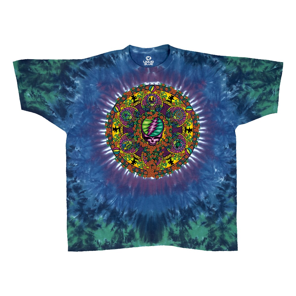 Liquid Blue Unisex-Adult Plus Size Grateful Dead Celtic Mandala Tie Dye, Tie Dye, XXXXXL