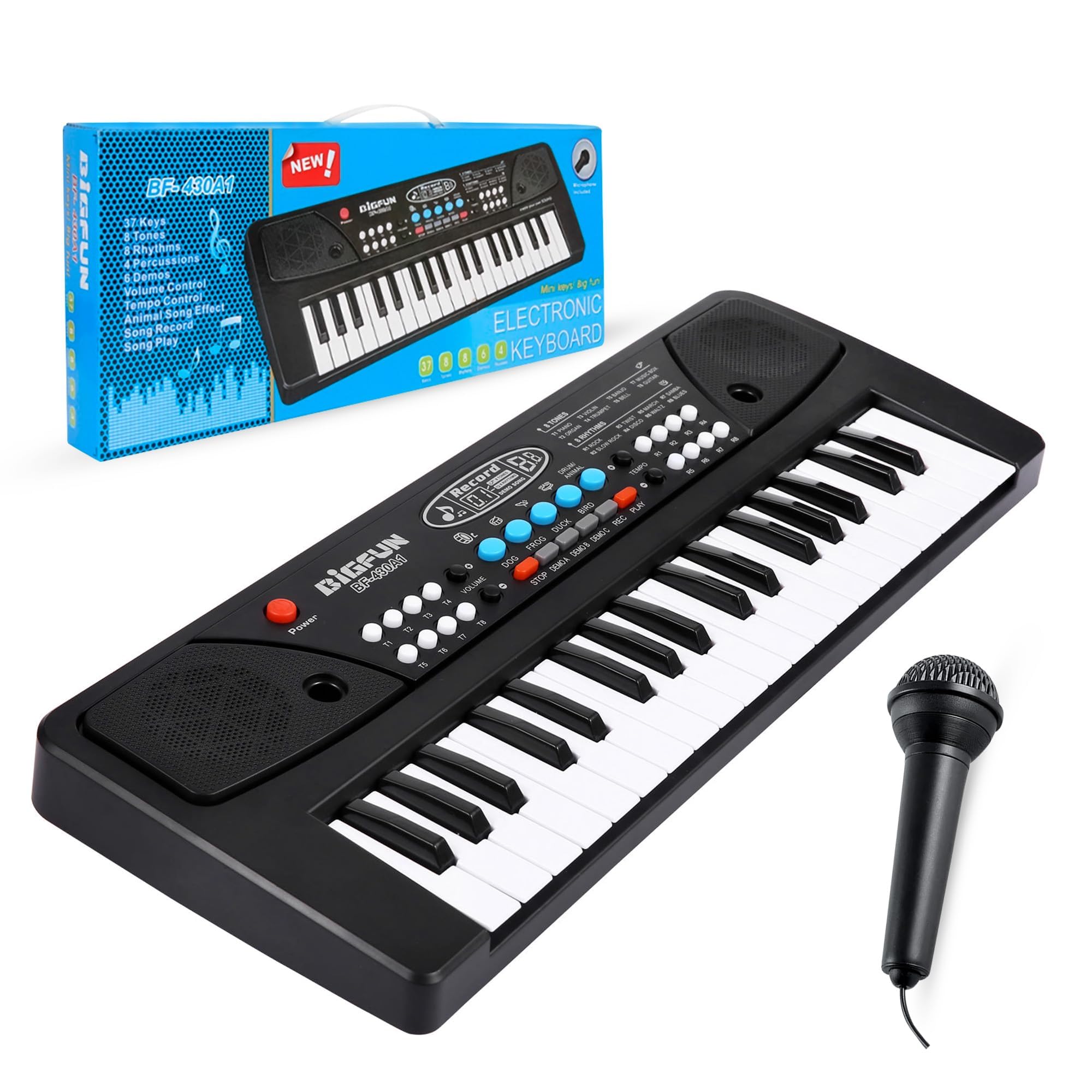 Samaira Toys Piano Keyboard for Kids with Microphone & Type-C USB Cable, Electronic Music Keyboard for Beginners,16 Tones 10 Rhythms, Birthday Gift Musical Instrument for Boys & Girls (Ages 3-8 Years)-image-21
