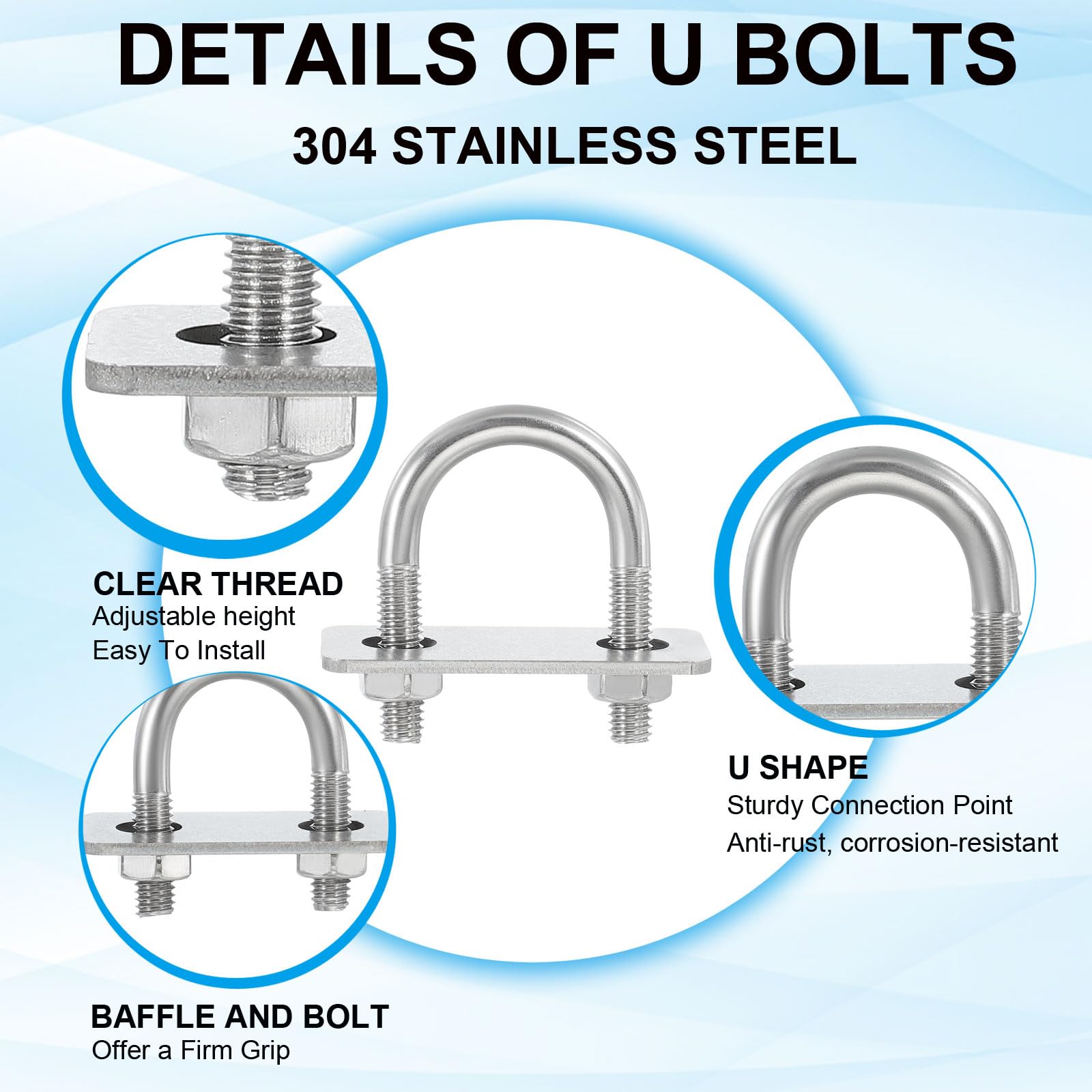 PATIKIL Round U-Bolts - Image 3