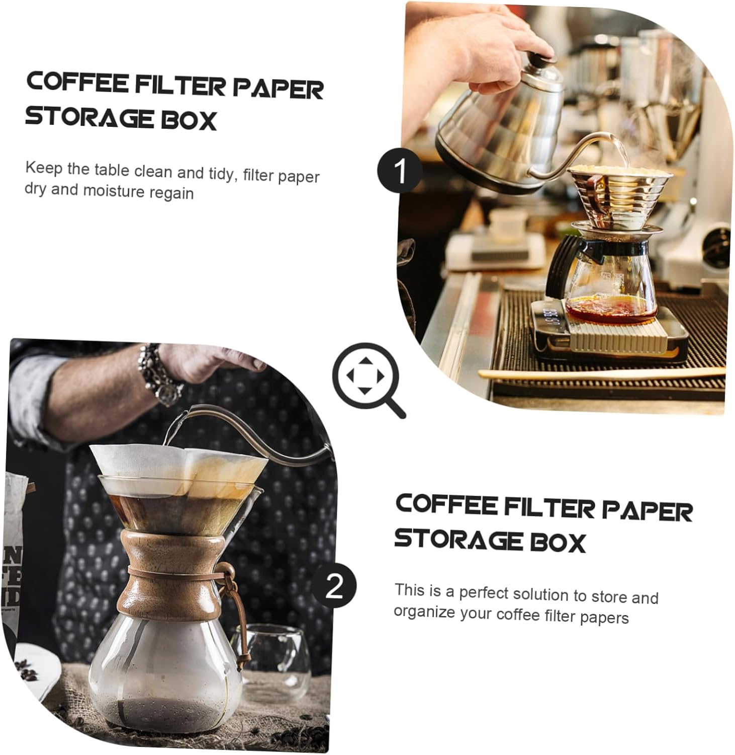 Wooden Filter Box for Coffee Filters Reusable Stand Design Natural Beautiful