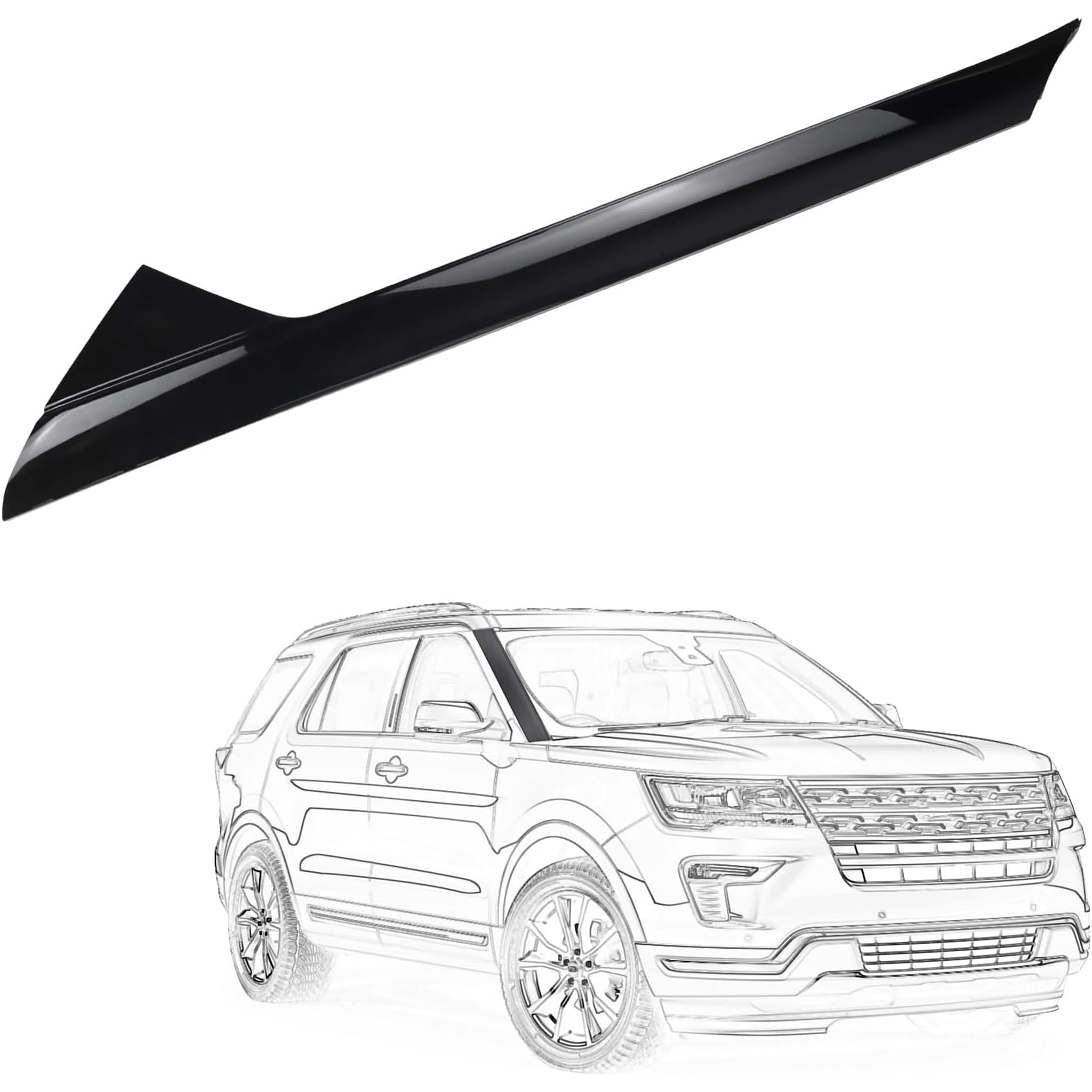 AIKEPT Front Windshield A-Pillar Molding Outer Trim