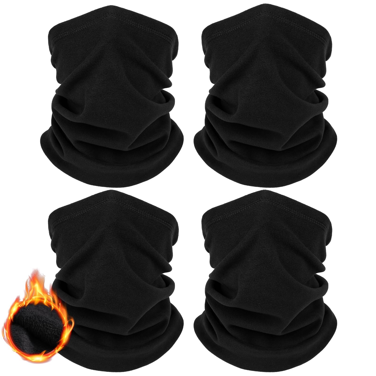 LUOLIIL VOE 4 Pack Winter Neck Warmer Neck Gaiter Ski for Men Women Soft Fleece Face Cover Mask