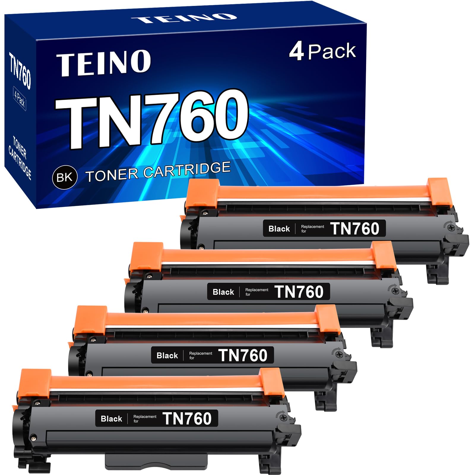 Photo 1 of Comatible TN760 Toner Cartridges Replacement for Brother TN760 TN-760 TN730 TN-730 TN 760 Toner Use with MFC-L2710DW MFC-L2750DW HL-L2350DW DCP-L2550DW HL-L2395DW HL-L2370DW HL-L2390DW Toner Cartridge