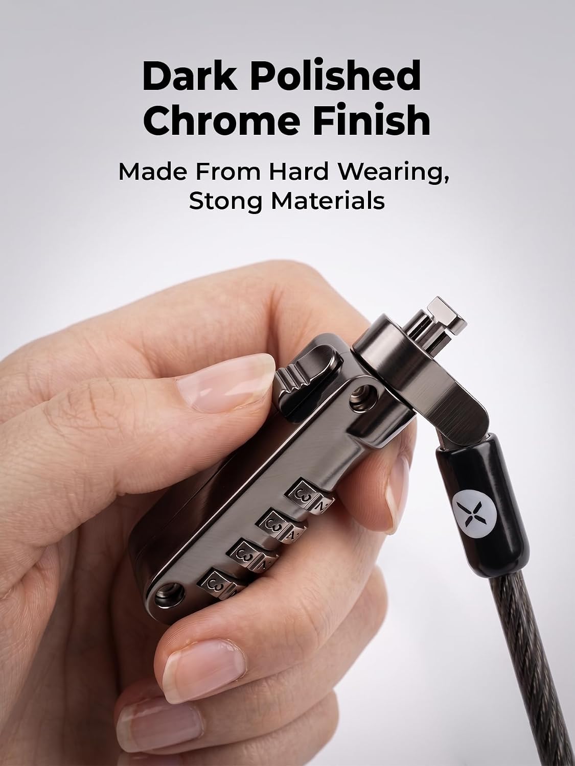 Slim Combination Laptop Lock | Standard Size T-shaped Bar Locking Mechanism | 1.7m Hard Cut Resistant Steel Cable | 4 Digit Combination Lock | Strong Security Lock