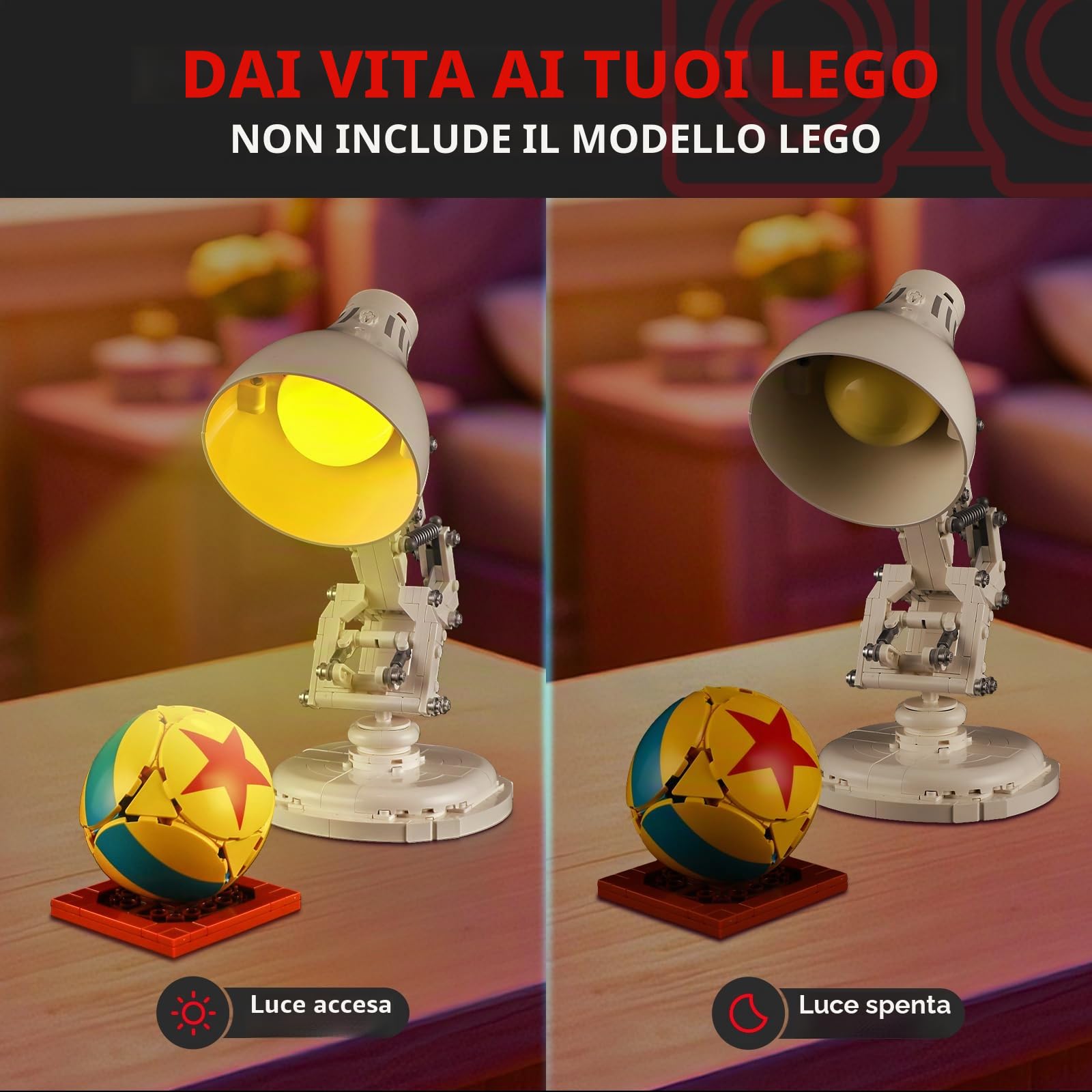 BRIKSMAX Kit di luci per Lego-21357 Disney Pixar Luxo Jr (versione touch control) - Illuminazione LED compatibile con LEGO Ideas Building Set - Non include set LEGO
