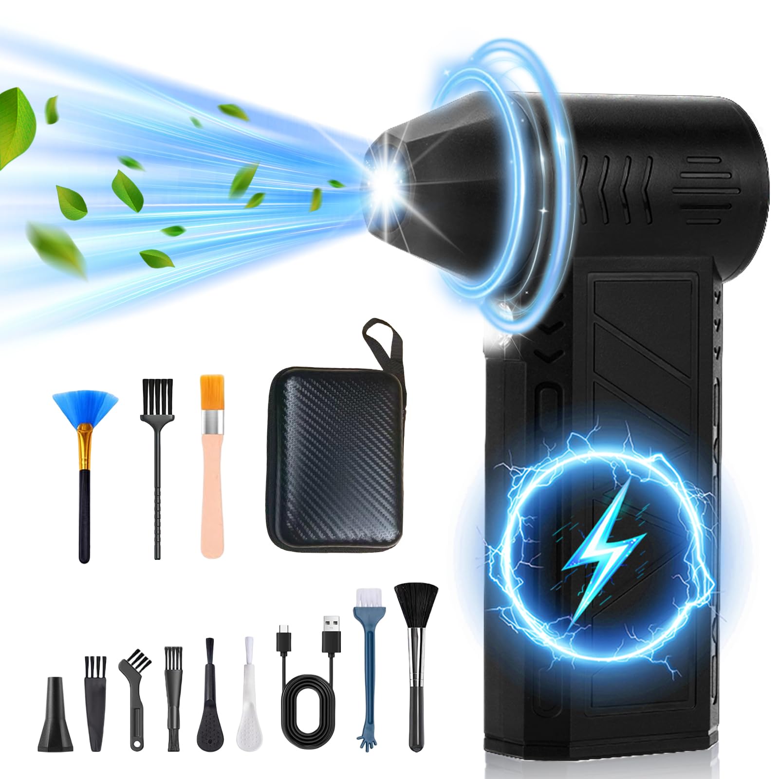Flintronic Compressed Air Duster PC Cleaner, 130000RPM Air Blower, Electric air Blower