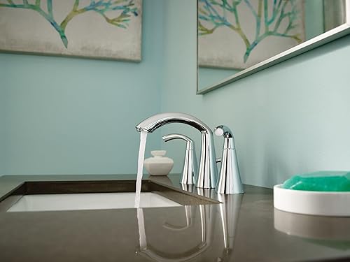 Miniatura 2 de Moen Glyde T6173BN - Grifo de fregadero de baño moderno de arco alto de 8 pulgadas de níquel cepillado, requiere válvula, T6173BN