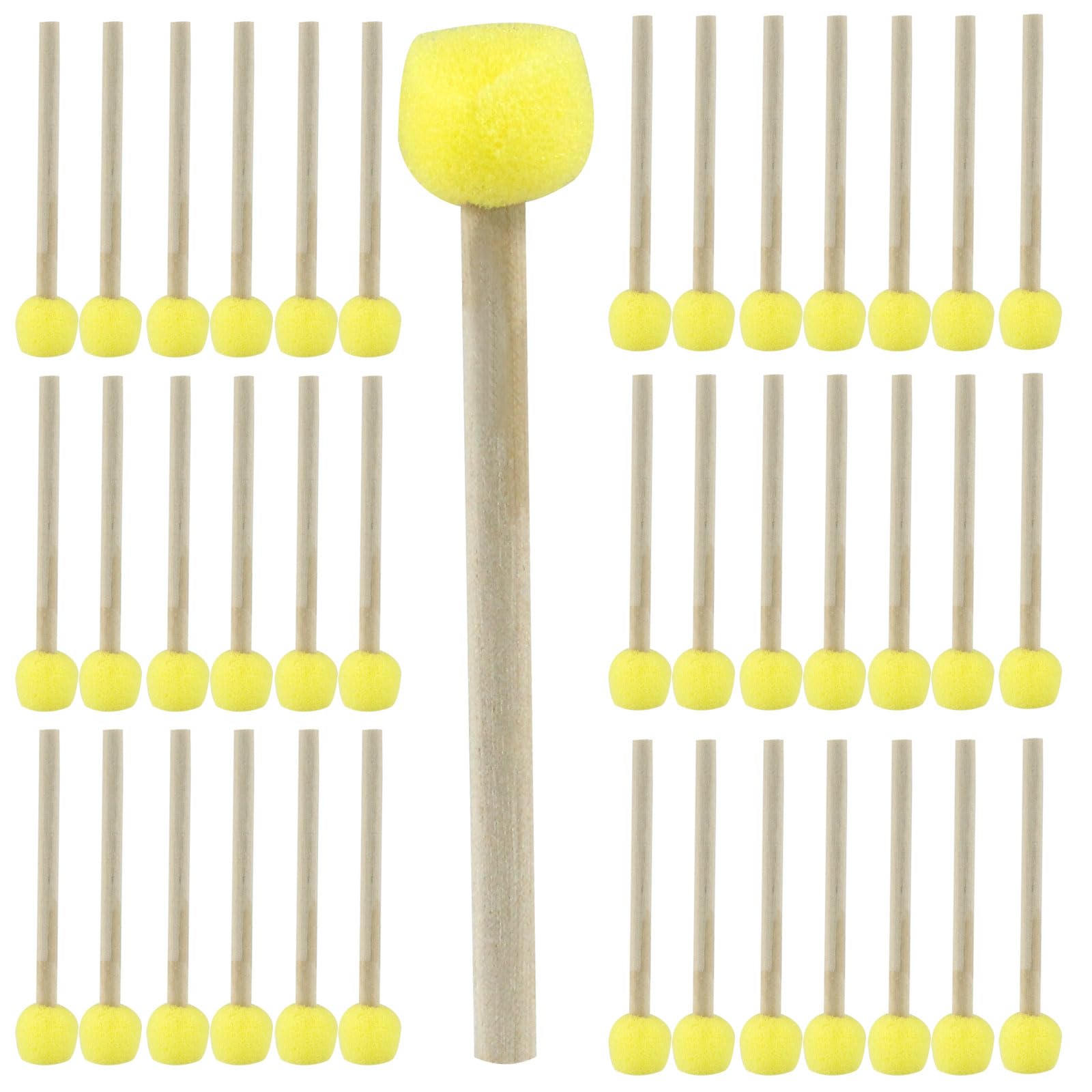 Juego de 40 pinceles de esponja redondos, esponja de espuma de 15 mm, mango de madera, juego de pinceles para pintar manualidades, herramientas de pintura de bricolaje (0.6 pulgadas)